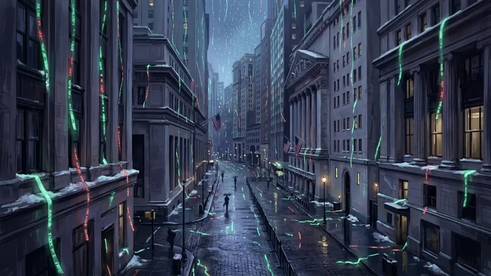 Ilustración conceptual de Alicia Regresa a Wall Street