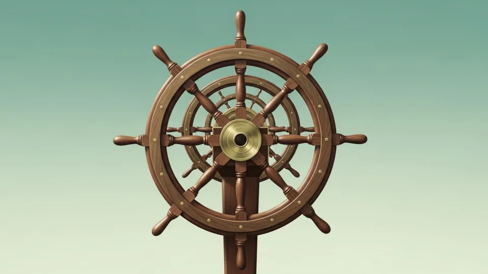 Ilustración conceptual de ¡Cambia el barco de rumbo!