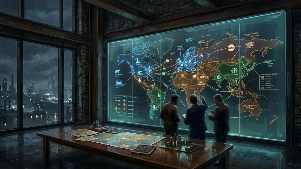 Ilustración conceptual de Estrategia competitiva